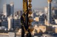 تعویض پرچم گنبد امام رضا(ع)